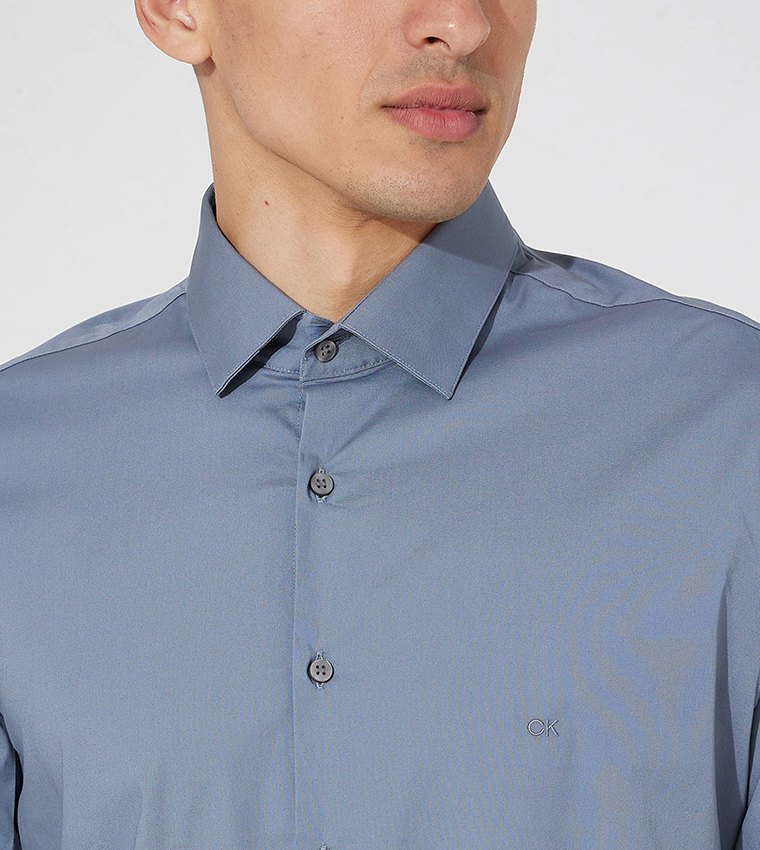 Calvin klein best sale blue dress shirt