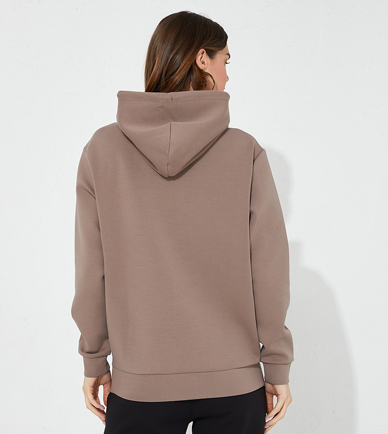 Calvin Klein COLOR BLOCK COMFORT HOODIE - Sweatshirt - stony beige