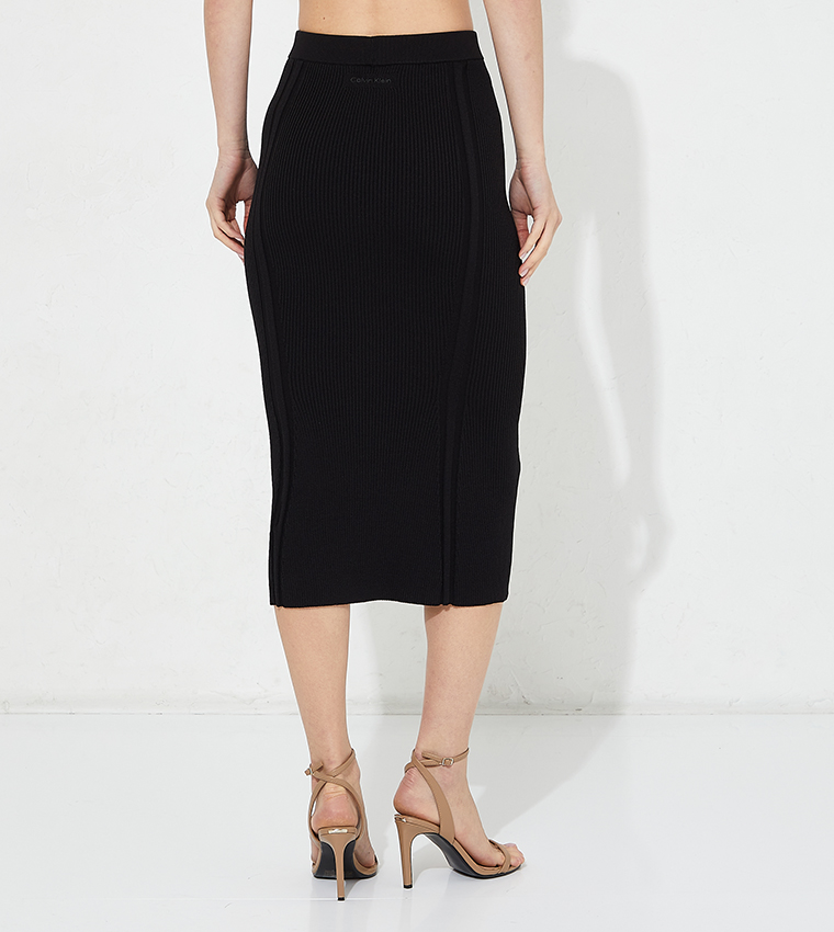 Flare Punto Skirt Black - Calvin Klein →