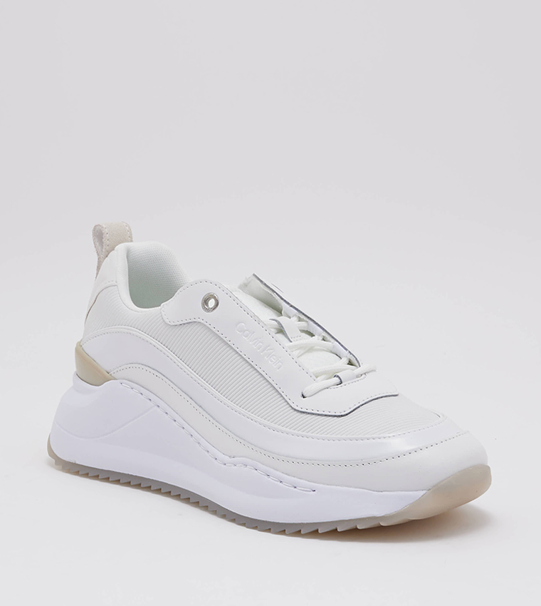 Buy Calvin Klein Internal Round Toe Platform Sneakers In White | 6thStreet  Kuwait