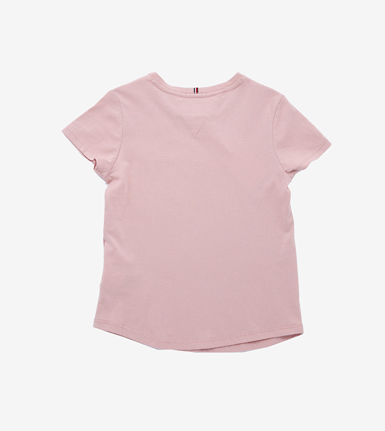 تيشيرت من القطن العضوي باللون الوردي 