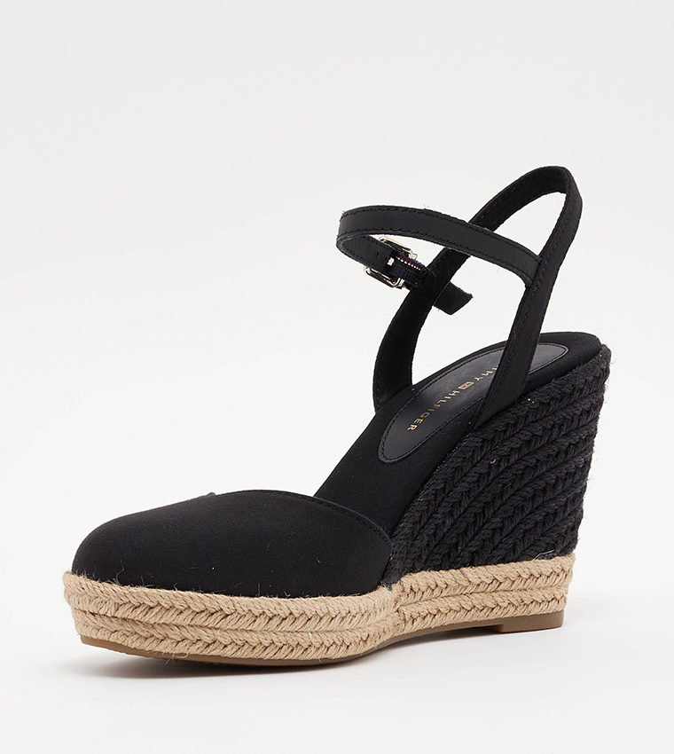 Tommy hilfiger black store wedges