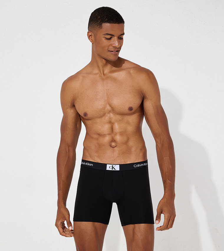 Basic boxer briefs with logo waistband
