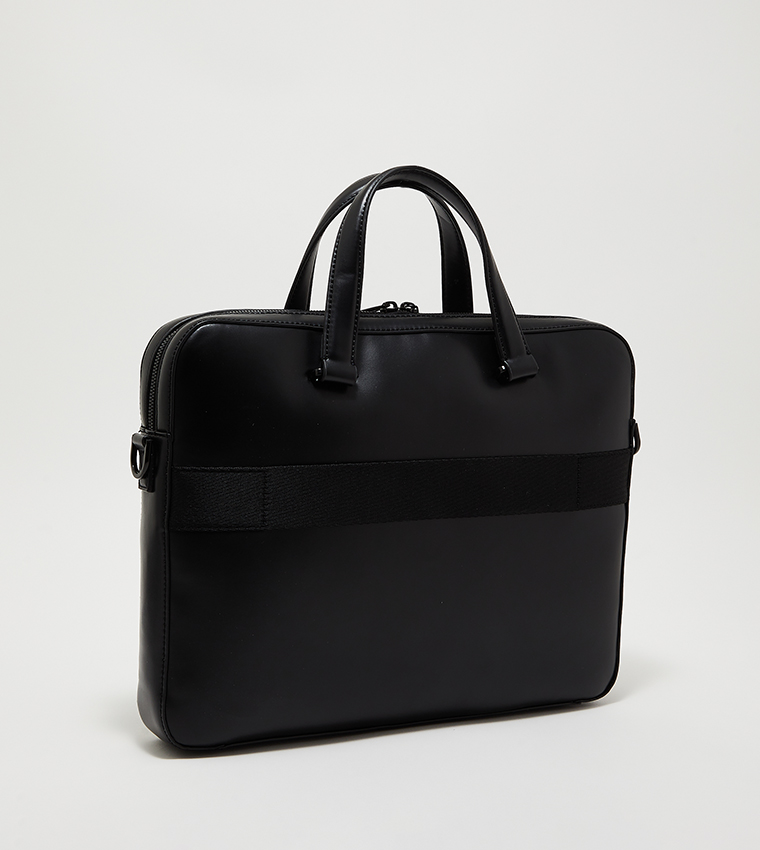 Buy Calvin Klein Leather Median Laptop Bag In Black | 6thStreet UAE