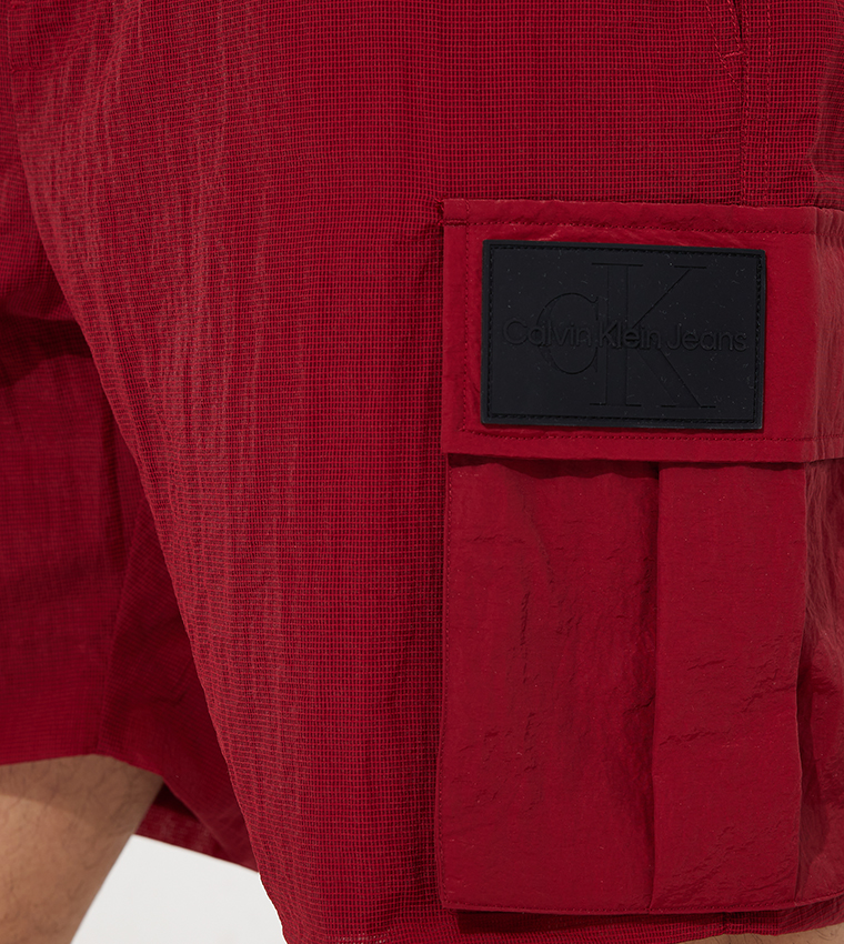 Relaxed Fit Mesh Detailed Cargo Shorts