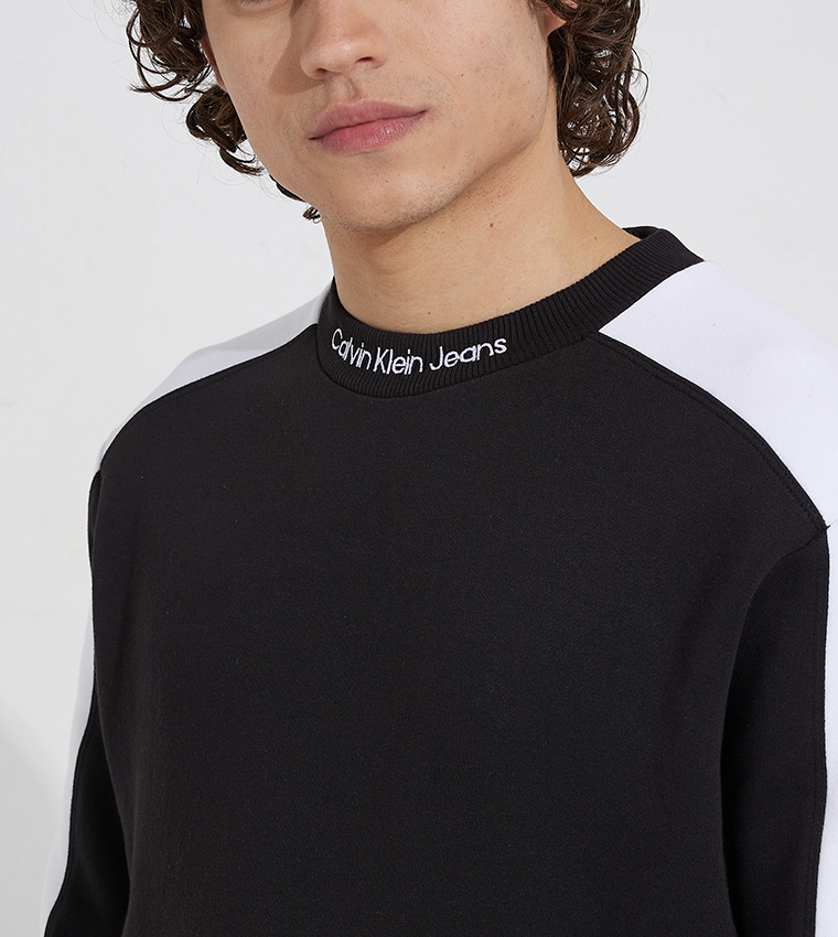 Buy Calvin Klein Logo Detail Color Block Sweatshirt In Black 6thStreet UAE