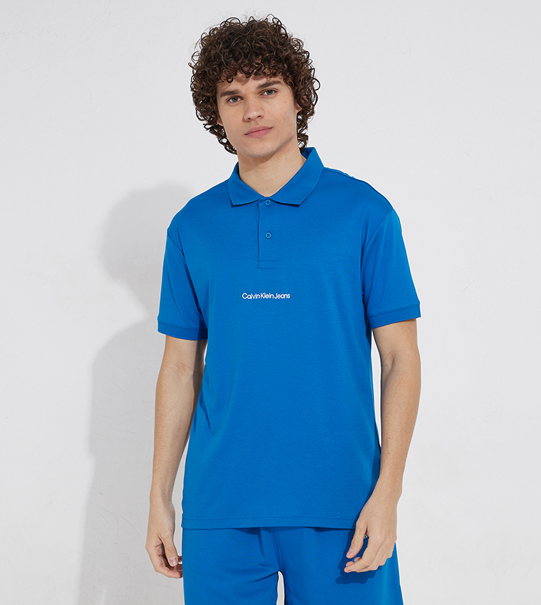 Calvin klein blue hotsell polo shirt