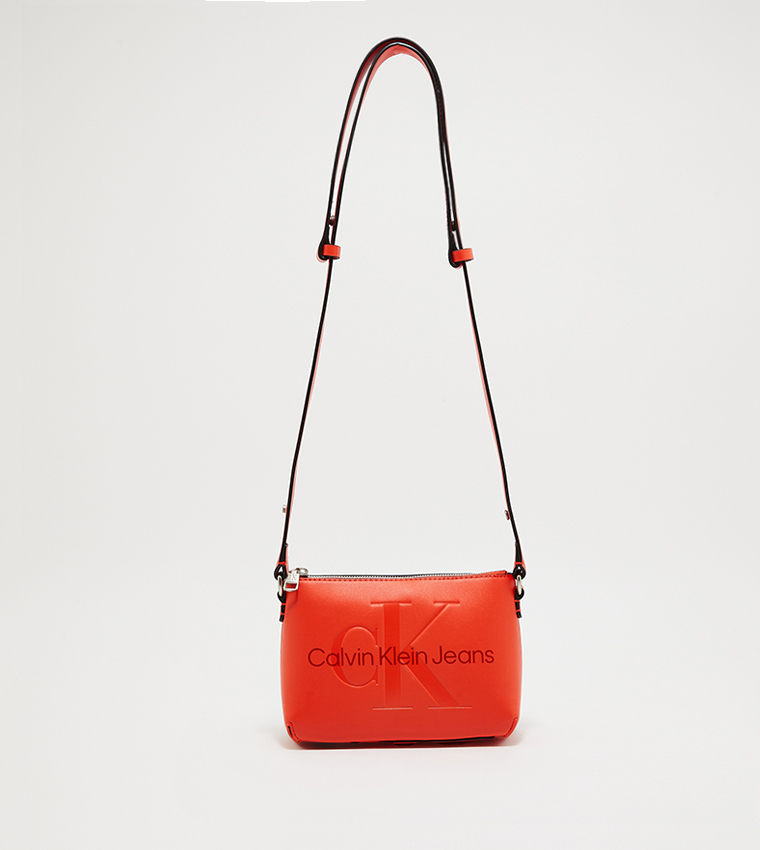 Buy Calvin Klein Logo Printed Crossbody Bag In Red 6thStreet Qatar