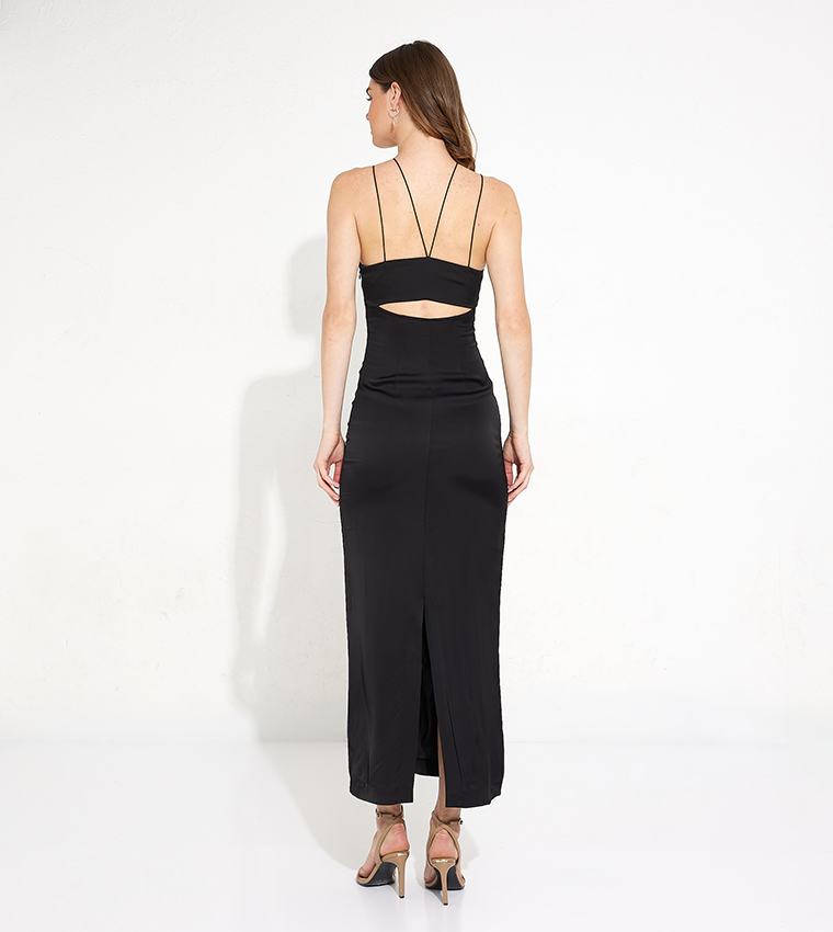 Buy Calvin Klein Cut Out Detail Strappy Dress In Black 6thStreet Kuwait
