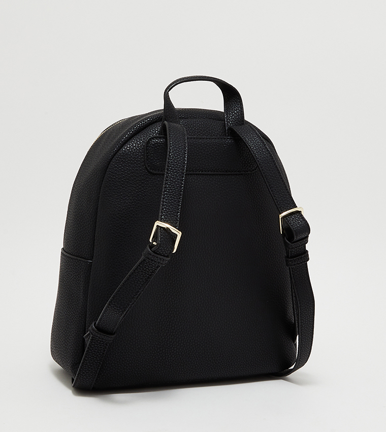 Calvin Klein Black Mini Backpack with Metallic Accents Buy Calvin Klein Logo Black Polyester Backpack - NNNOW.com main image 4