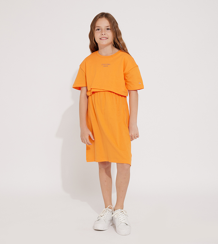 Orange t shirt on sale dress