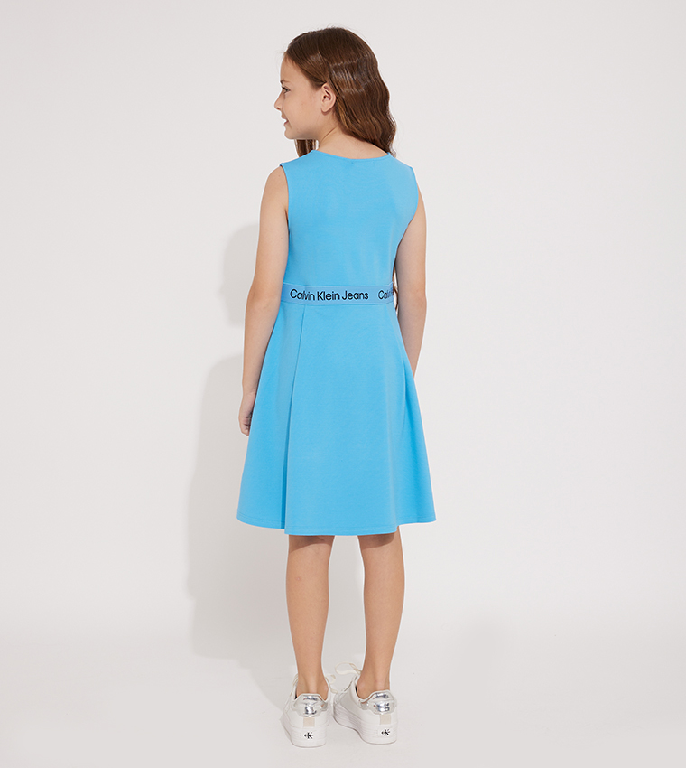 Calvin klein shop blue sleeveless dress