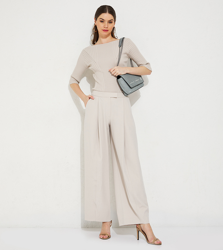 Viscose Crepe Wide Leg Pants