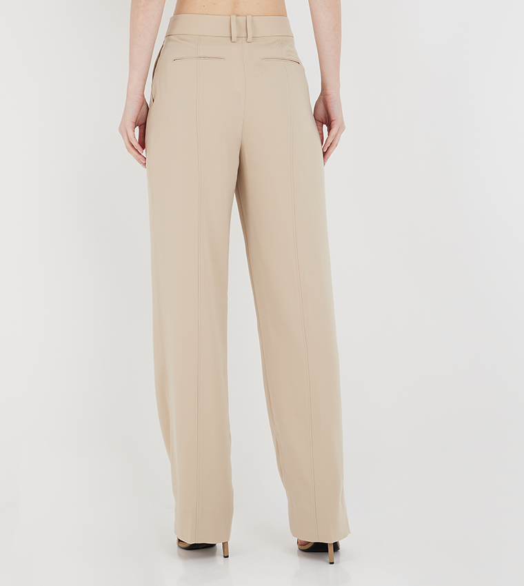 Seam Detail Straight Fit Trousers