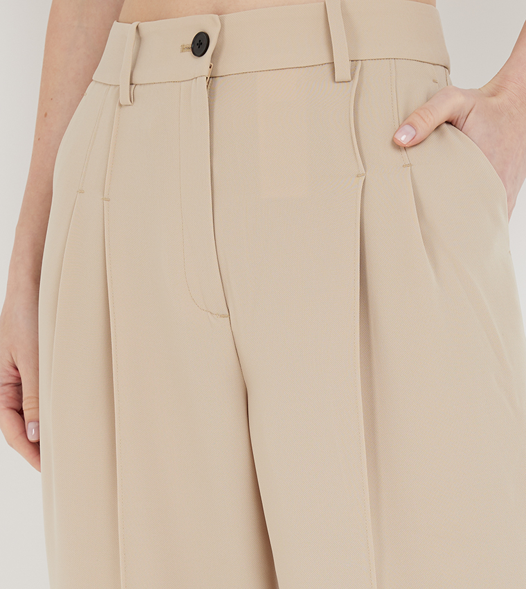Seam Detail Straight Fit Trousers
