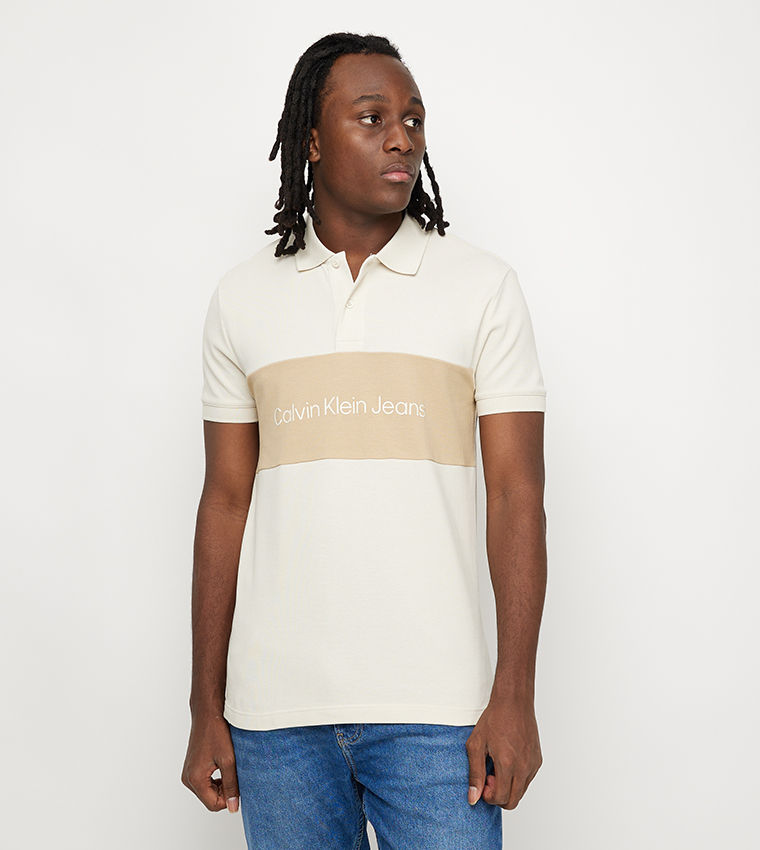 T-shirts CALVIN KLEIN JEANS Stripe Colorblock T-Shirt White