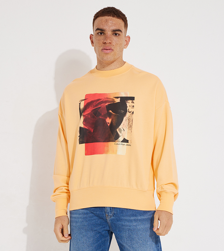 Calvin klein hotsell sweatshirt orange