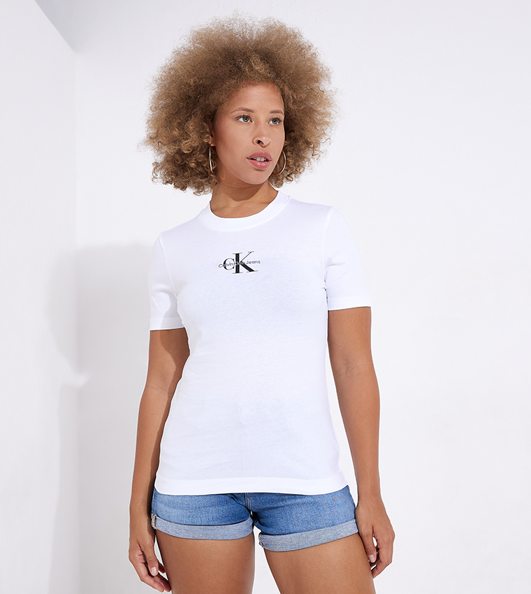 Calvin klein t shirt hotsell white womens