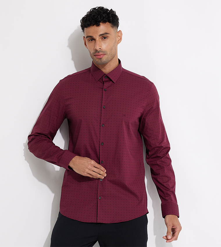 calvin klein burgundy dress shirt Turnbull & Asser Burgundy Polo Shirt