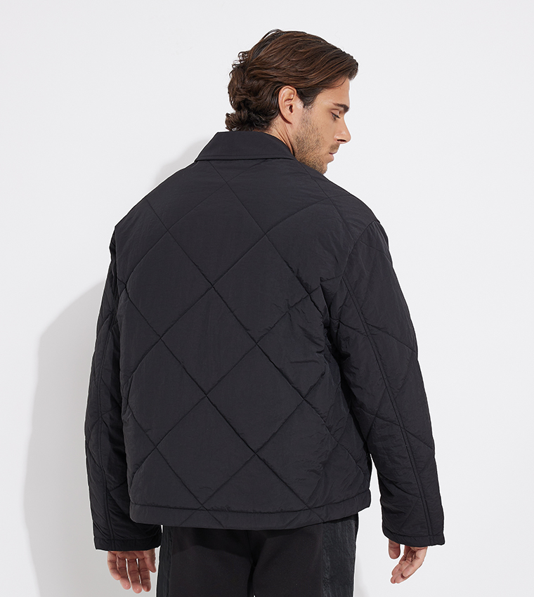 Calvin klein black modern fit sales packable quilted jacket