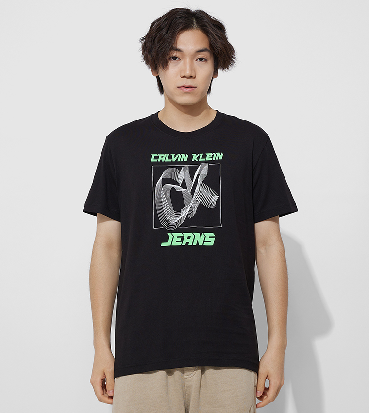 Buy Calvin Klein Black Logo-Print T-Shirt for Boys in Bahrain