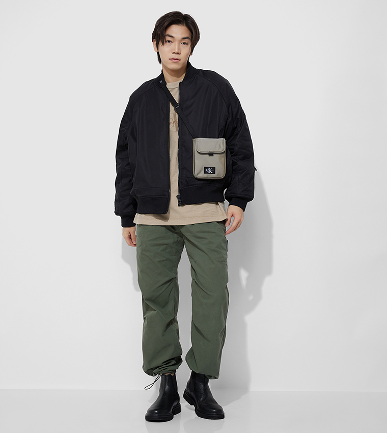 Logo Badge Long Sleeves Bomber Jacket
