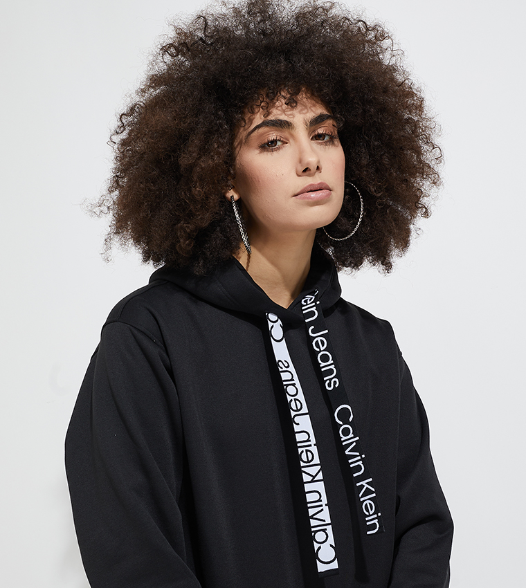 Buy Calvin Klein Jeans Logo Tape Hoodie In Black 6thStreet Oman