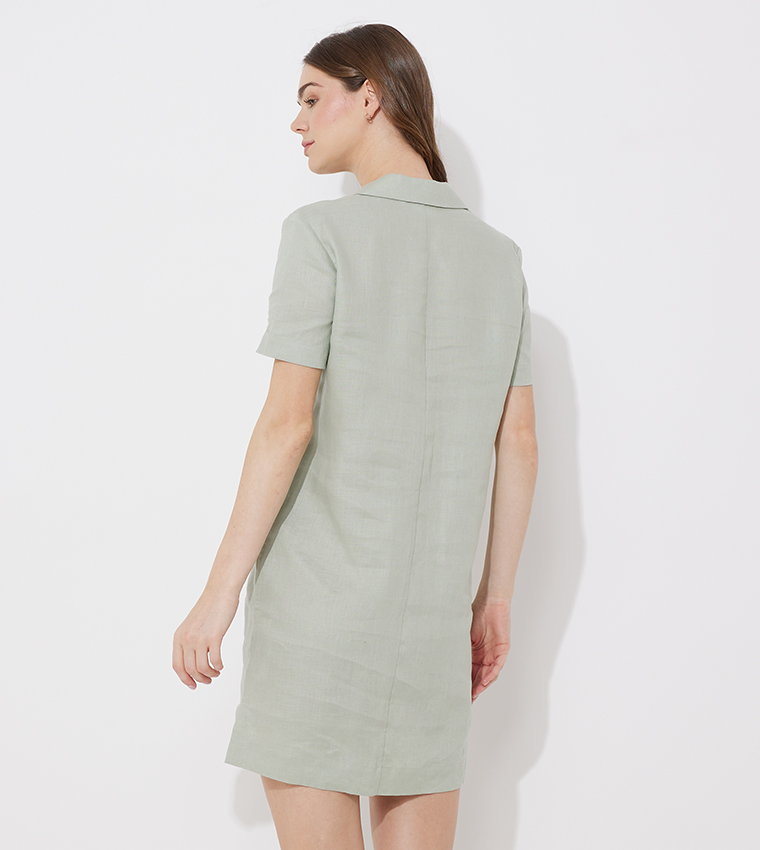 sachin and babi light blue dress Calvin Klein Short Sleeve Crew Neck Tweed Sheath Dress