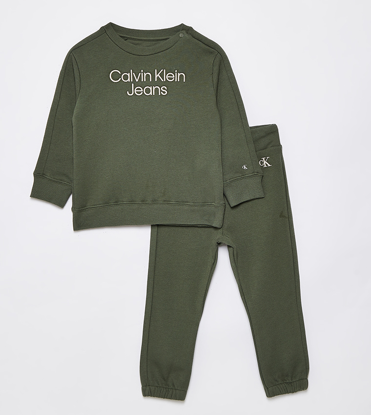 Green calvin klein set best sale