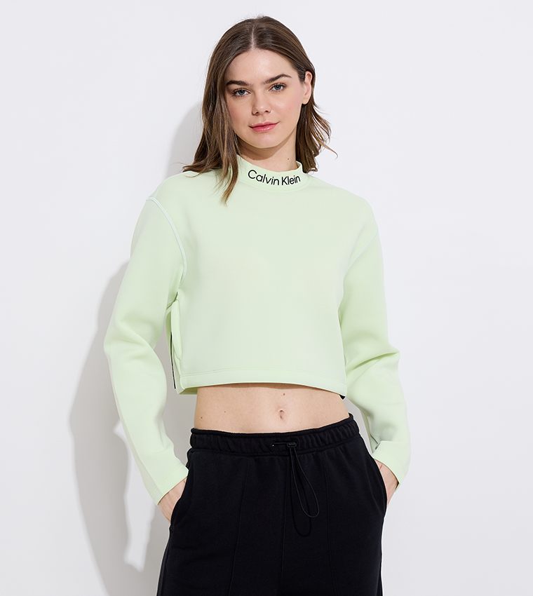 Calvin klein hotsell crop sweatshirt