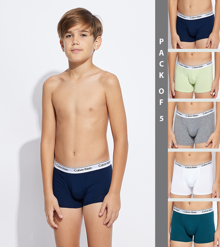 Pack of 5 Logo Waistband Trunks