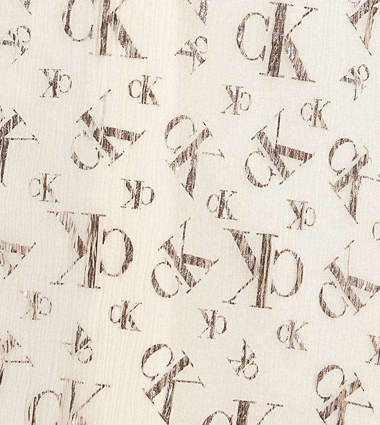 فستان مونوغرام بدون أكمام 