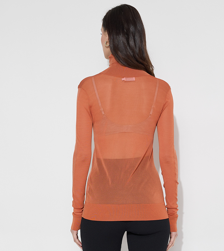 Solid High Neck Sweater