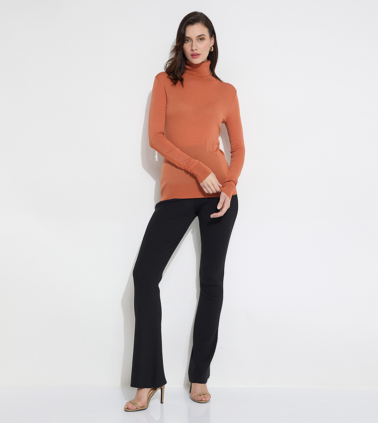 Solid High Neck Sweater