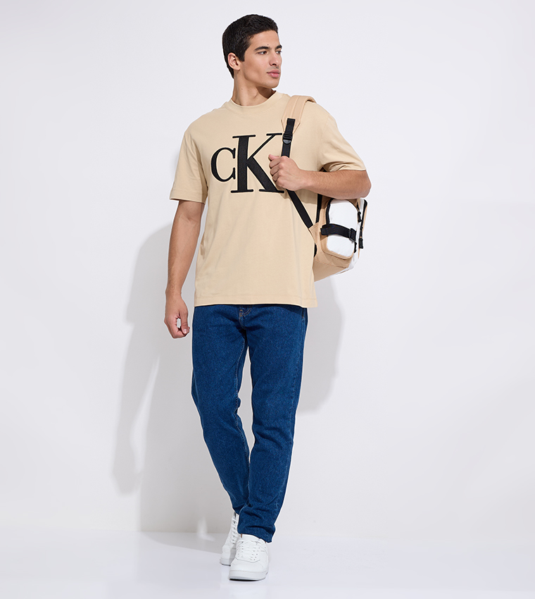 Perforated Monologo Crew Neck T-Shirt