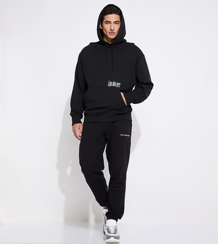 Graphic Printed Pocket Detail Hoodie