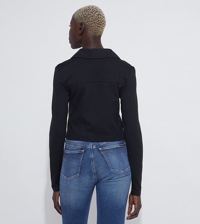Logo Detail Polo Neck T-Shirt