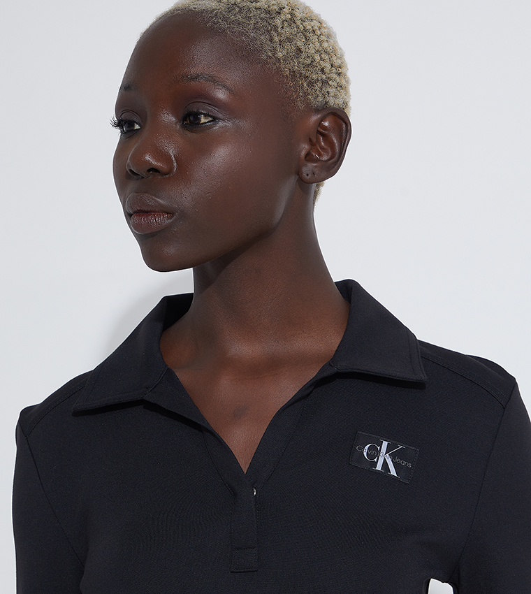 Logo Detail Polo Neck T-Shirt