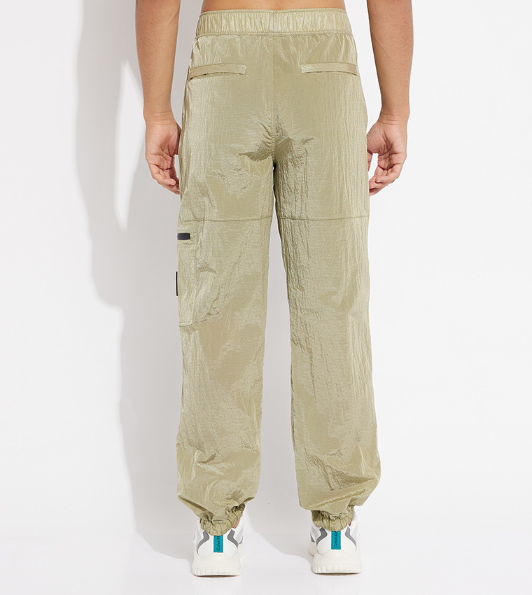 Buy Calvin Klein Jeans Logo Badge Elastic Waist Utility Pants In
