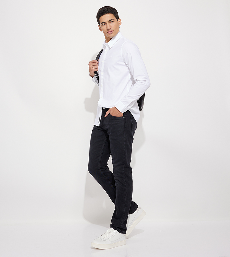 Washed Mid Rise Slim Fit Jeans