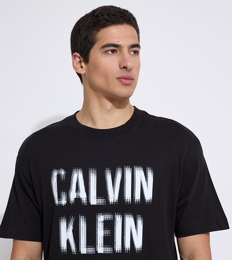 Calvin Klein Illusion Logo T-shirt Black