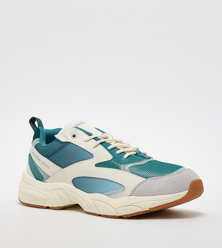 Buy Calvin Klein Color Block Tennis Sneakers In Teal 6thStreet Bahrain