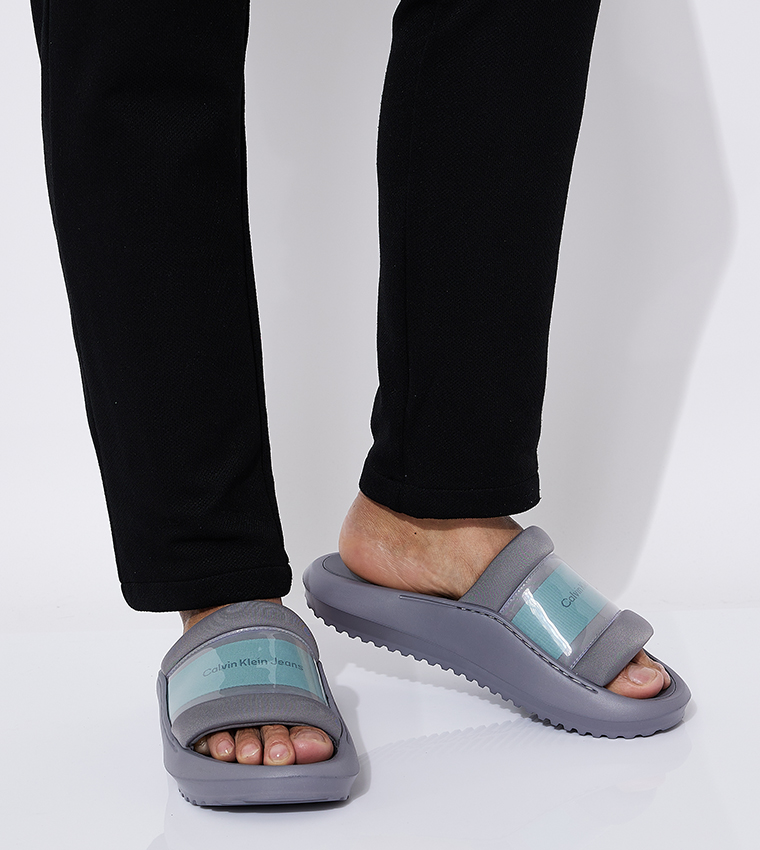 Logo Detail Open Toe Slides
