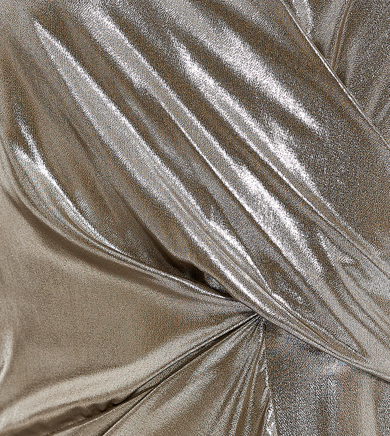 Metallic Cape Maxi Dress