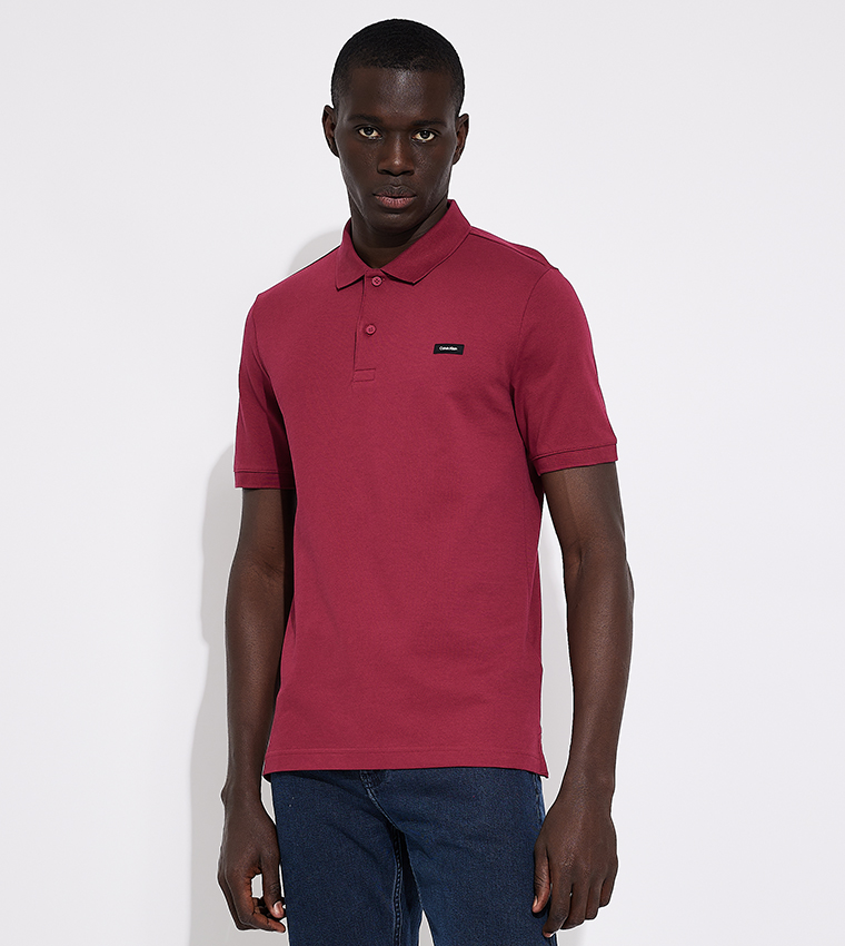 Buy Calvin Klein Logo Detail Short Sleeves Polo T Shirt In