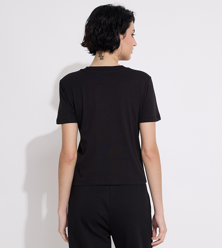 Monogram Detail Crew Neck T-Shirt