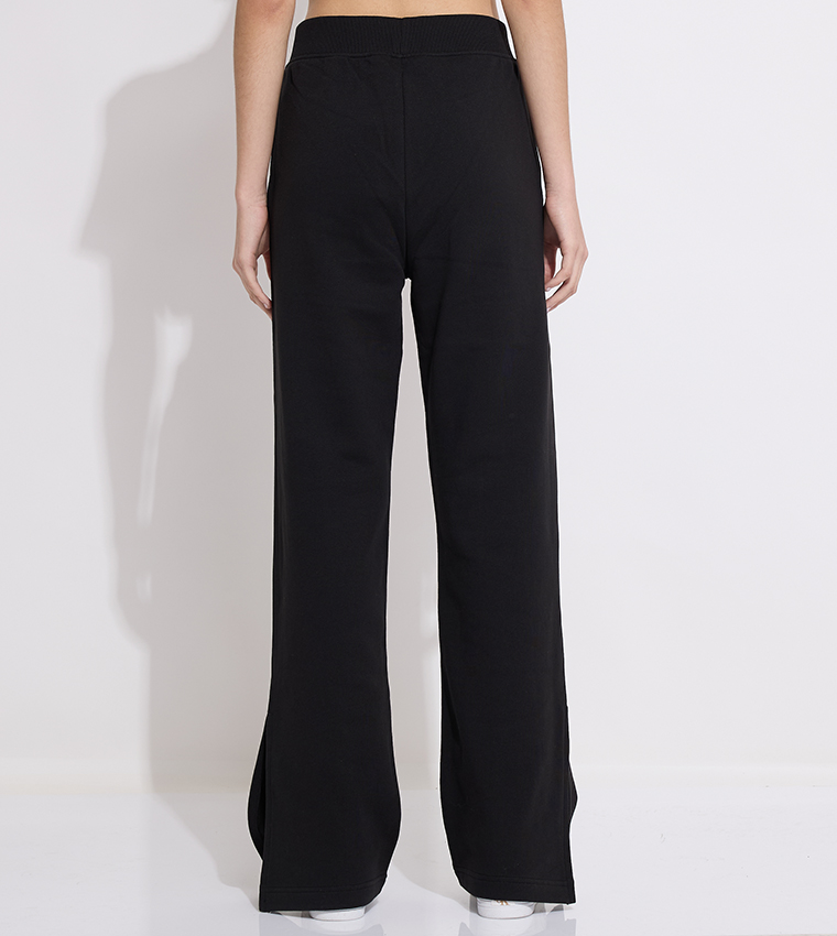 Monogram Print Wide Leg Pants