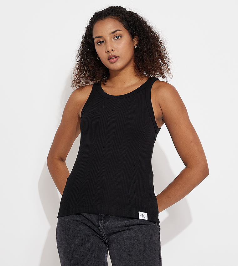 Calvin klein women's ribbed tank tops best sale