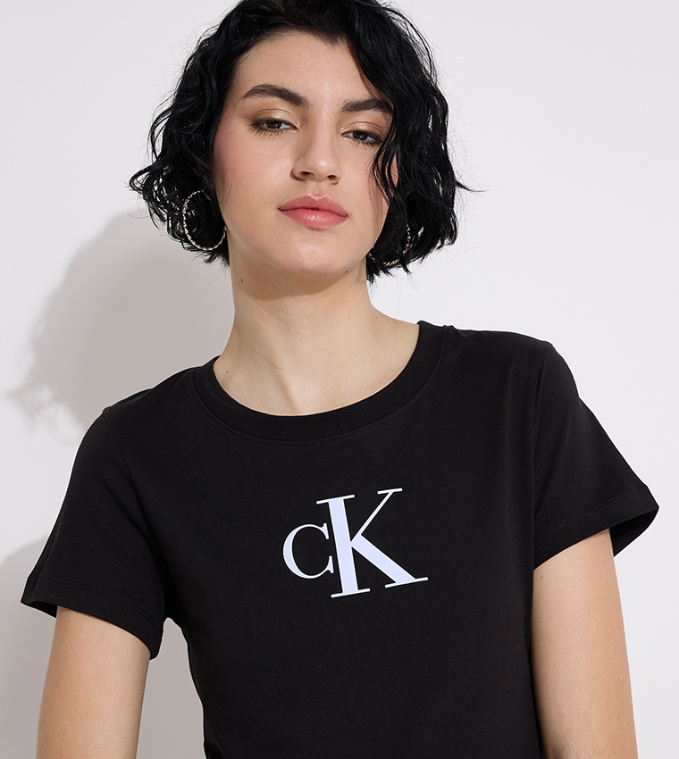 Monogram Print Slim Fit T-Shirt
