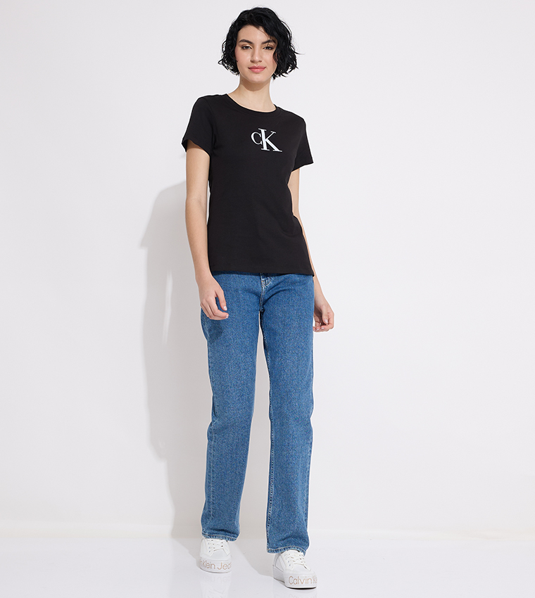Monogram Print Slim Fit T-Shirt